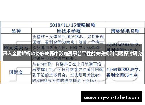 深入全面解析欧协联决赛中影响赛事公平性的关键规则问题探讨研究 深入全面解析欧协联决赛中影响赛事公平性的关键规则问题探讨研究